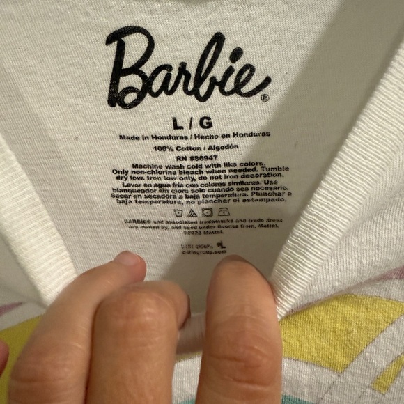 Barbie White Tee with Pastel Graphic - Picture 3 of 3